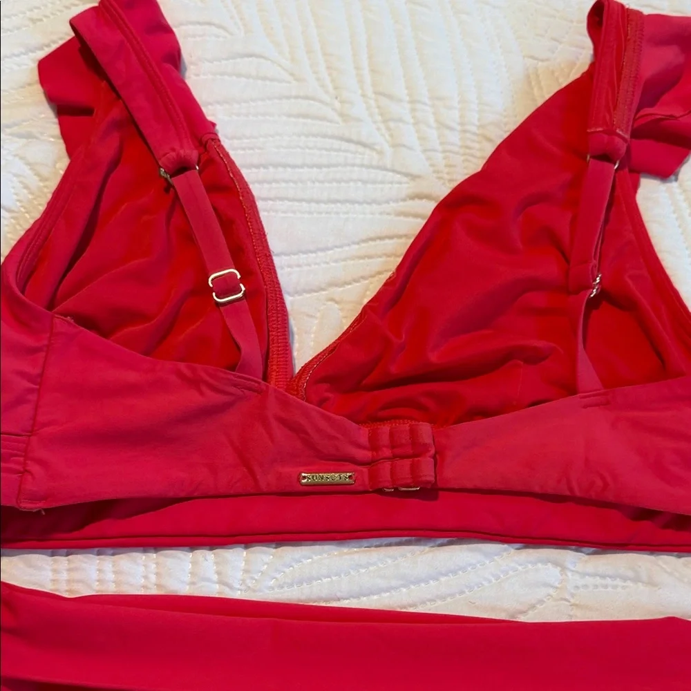 Red Ruffled Bikini Set - Picture 5 of 8